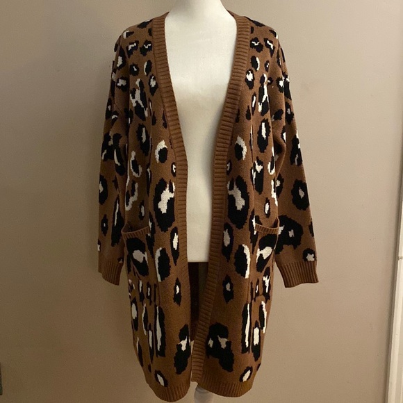 Hers & Mine Leopard Print Open Front Cardigan - Picture 1 of 11